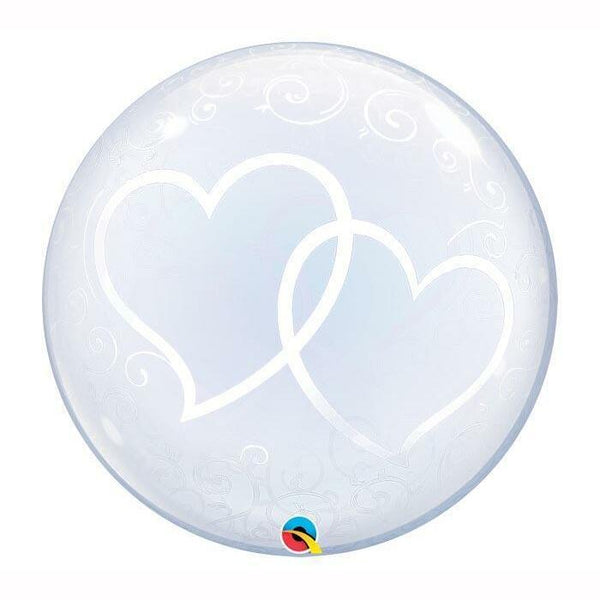 Ballon Déco bubble coeurs entrelacés 61 cm 24" Qualatex®,Farfouil en fÃªte,Ballons