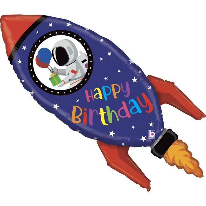 Ballon en aluminium fusée de l'espace Happy Birthday 101 cm 40" Grabo Balloons®,Farfouil en fÃªte,Ballons