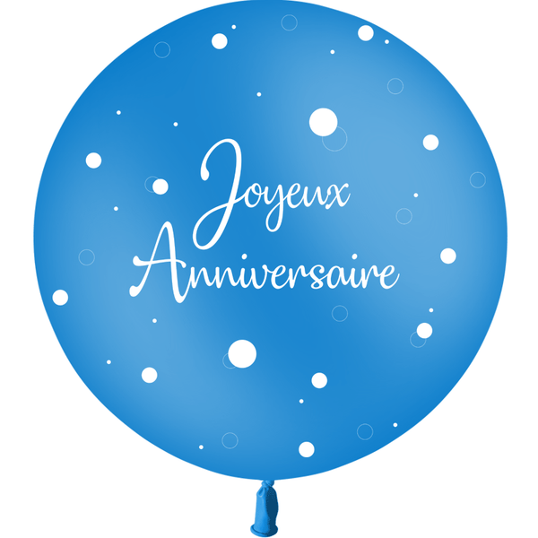 Ballon en latex "Joyeux anniversaire" pois et confettis 2' 60 cm - Bleu,Farfouil en fÃªte,Ballons