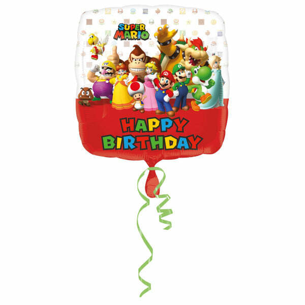 Ballon foil Happy Birthday Super Mario™ 43 cm,Farfouil en fÃªte,Ballons