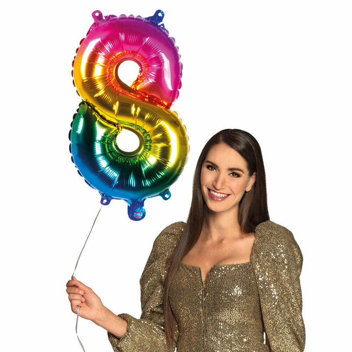 Ballon foil multicolore Arc-en-ciel chiffre 8 - 66 cm,Farfouil en fÃªte,Ballons