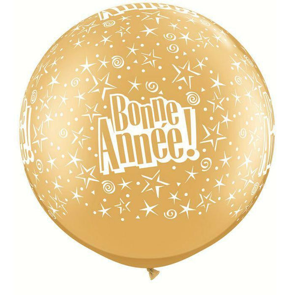Ballon géant or "Bonne Année" 3' 86 cm Qualatex®,Farfouil en fÃªte,Ballons