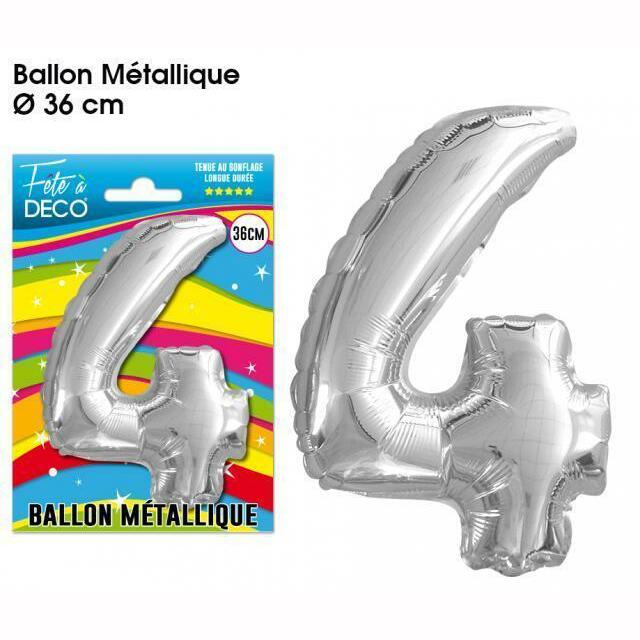 BALLON MÉTALLIQUE CHIFFRE AU CHOIX,4,Farfouil en fÃªte,Ballons