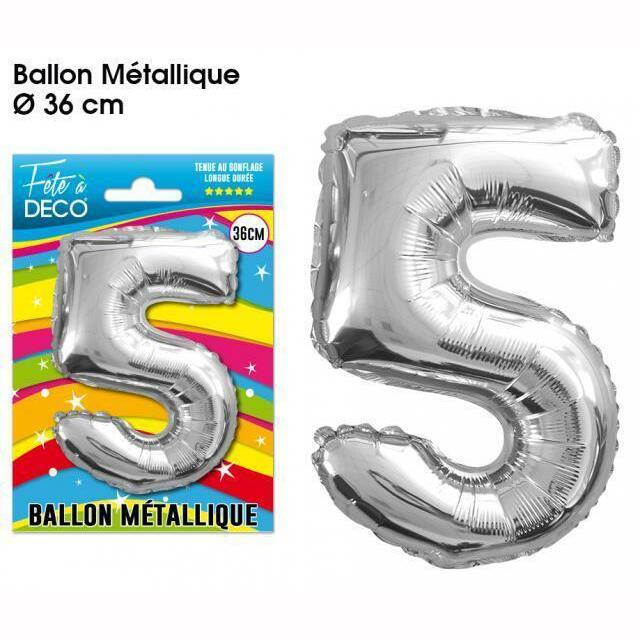 BALLON MÉTALLIQUE CHIFFRE AU CHOIX,5,Farfouil en fÃªte,Ballons
