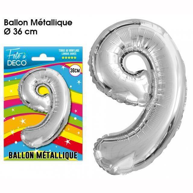 BALLON MÉTALLIQUE CHIFFRE AU CHOIX,9,Farfouil en fÃªte,Ballons