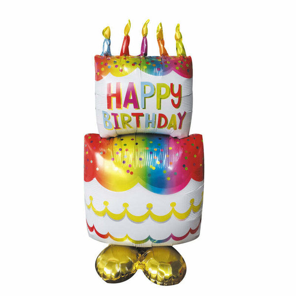 Ballon mylar à poser 90 x 45 cm Gâteau d'anniversaire,Farfouil en fÃªte,Ballons