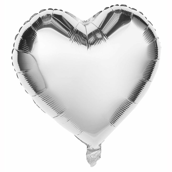 Ballon mylar coeur argent 45 cm,Farfouil en fÃªte,Ballons