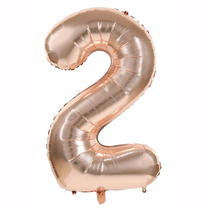 Ballon mylar rose gold chiffre 2 - 36 cm,Farfouil en fÃªte,Ballons