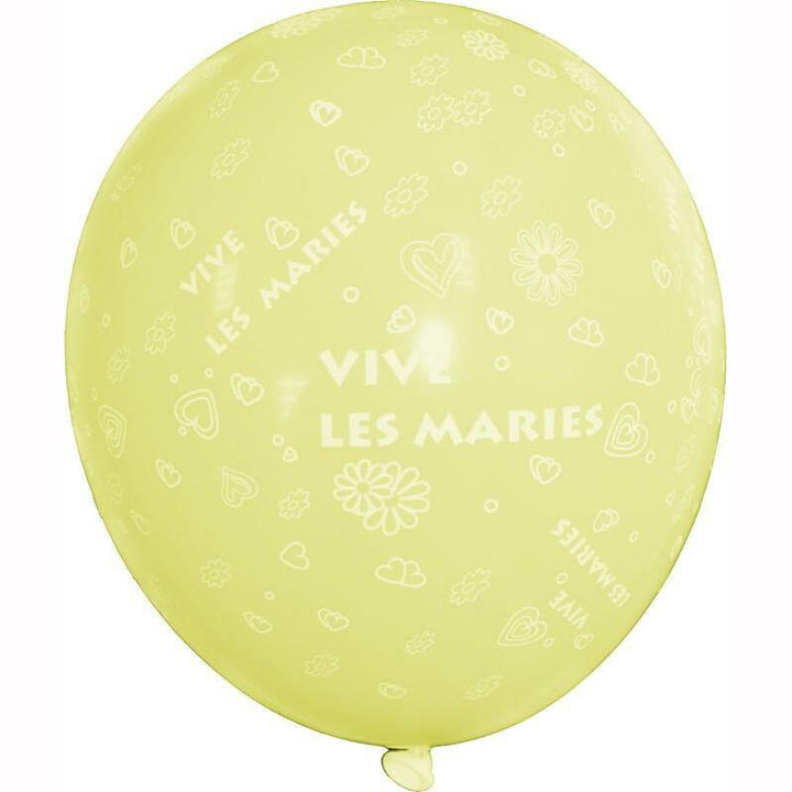 BALLONS VIVE LES MARIES OR IMP BLANC DIAM 30,Farfouil en fÃªte,Ballons