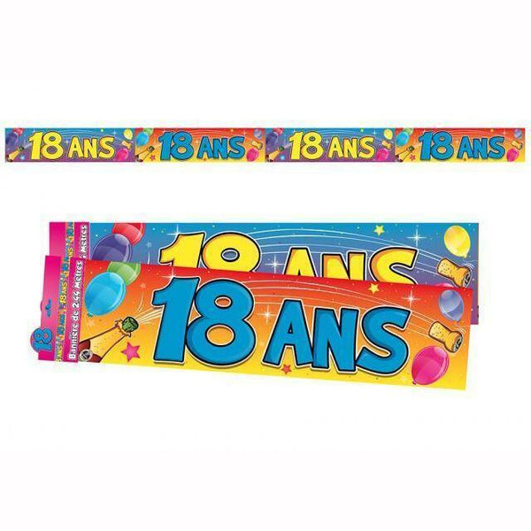 BANNIERE 18 ANS,Farfouil en fÃªte,Guirlandes, fanions et bannières