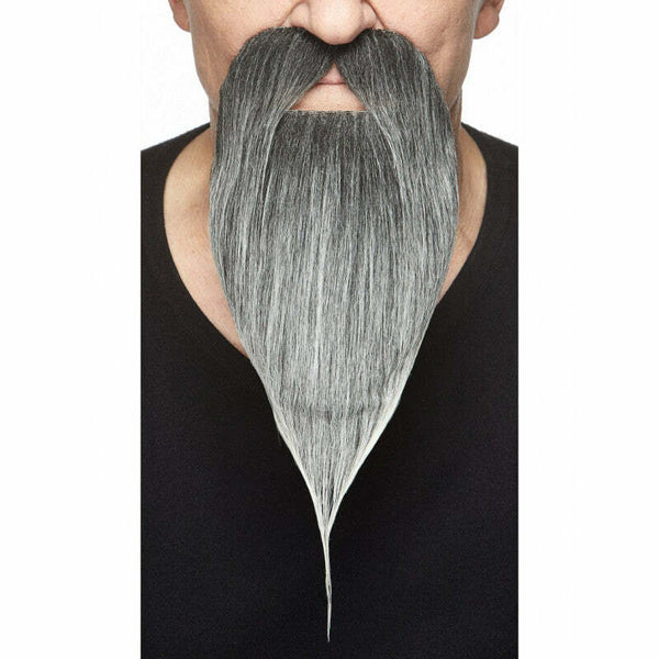 Barbe avec moustaches adhésives luxe grise,Farfouil en fÃªte,Moustaches, barbes