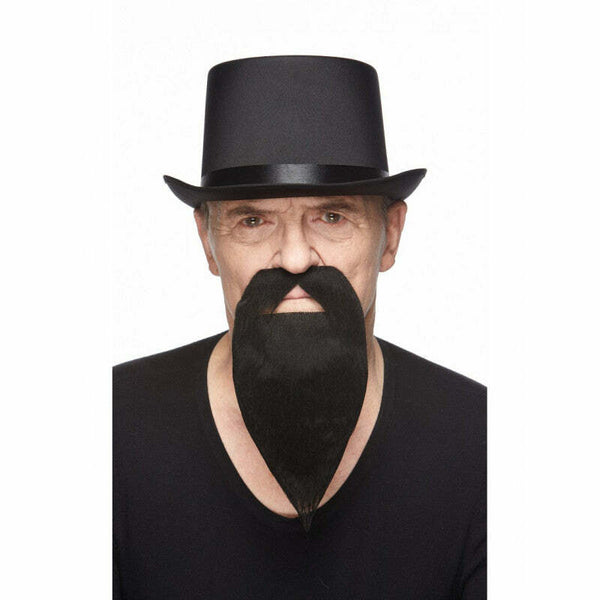 Barbe avec moustaches adhésives luxe noire,Farfouil en fÃªte,Moustaches, barbes