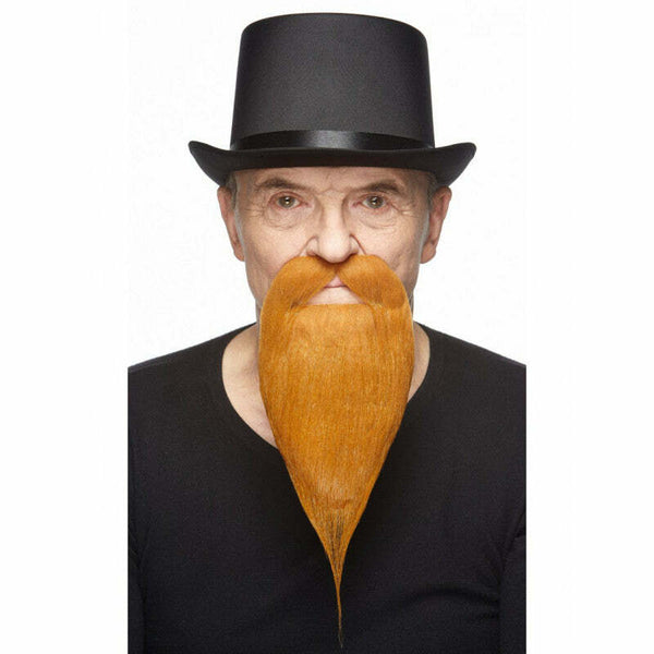 Barbe avec moustaches adhésives luxe rousse,Farfouil en fÃªte,Moustaches, barbes