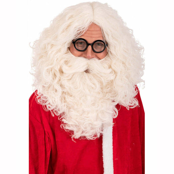 Barbe et perruque de Père Noël ivoire 35 cm,Farfouil en fÃªte,Perruque