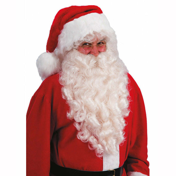 Barbe luxe de Père Noël ivoire 50 cm,Farfouil en fÃªte,Moustaches, barbes