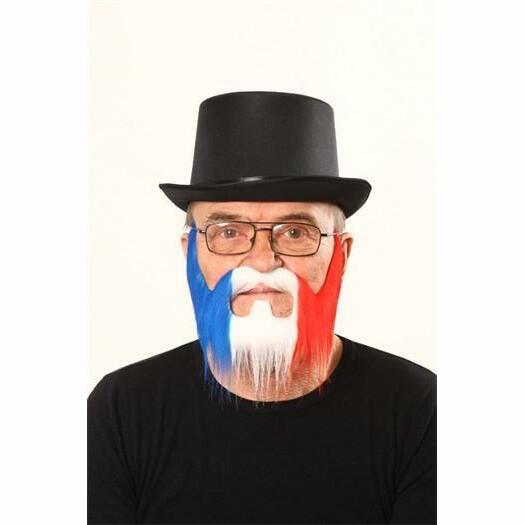 BARBE LUXE SUPPORTER FRANCE,Farfouil en fÃªte,Moustaches, barbes