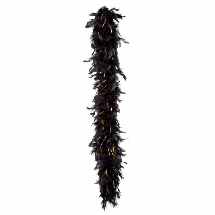 Boa luxe en plumes Noir et or 1,80m 50 grs,Farfouil en fÃªte,Boas et plumes