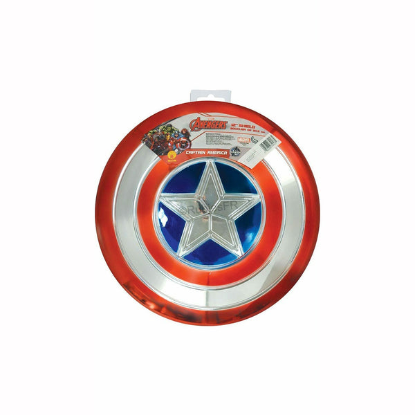 Bouclier en plastique métallisé Captain America™ 30 cm,Farfouil en fÃªte,Armes