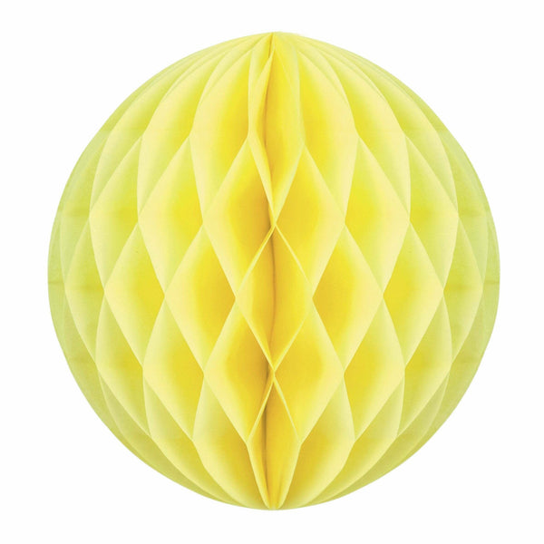 Boule alvéolée jaune 12 cm,Farfouil en fÃªte,Lampions, lanternes, boules alvéolés