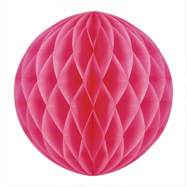 Boule alvéolée rose néon 20 cm,Farfouil en fÃªte,Lampions, lanternes, boules alvéolés