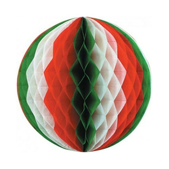 Boule festonnée Italie 25 cm,Farfouil en fÃªte,Lampions, lanternes, boules alvéolés
