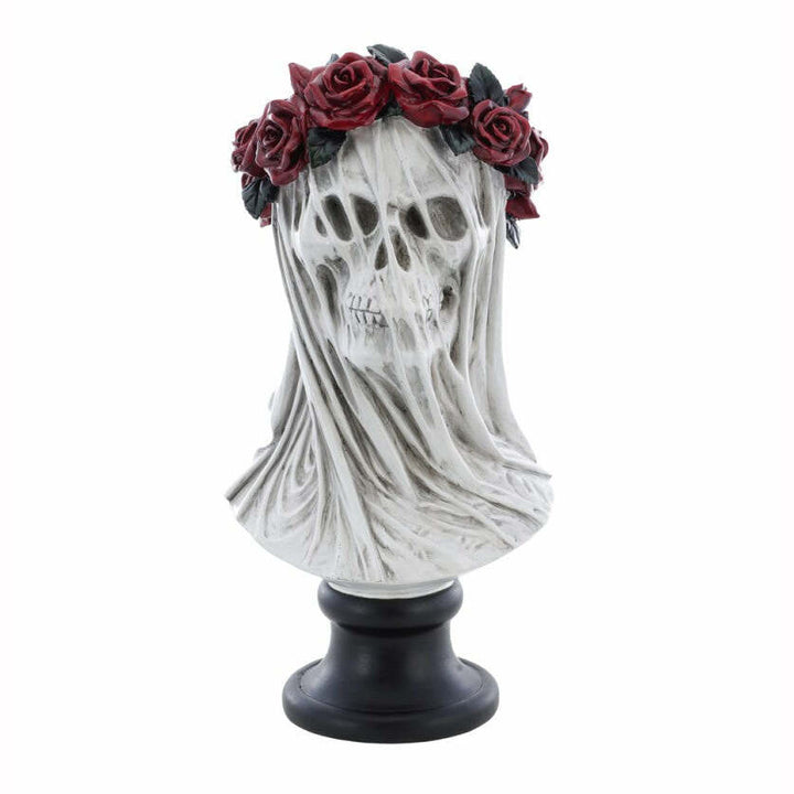 Buste squelette luxe en résine avec couronne de fleurs 17.5 x 35.5 cm,Farfouil en fÃªte,Décorations