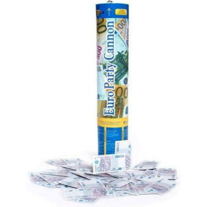 Canon à confettis de billets euros 30 cm,Farfouil en fÃªte,Cotillons, serpentins, sans gênes, confettis