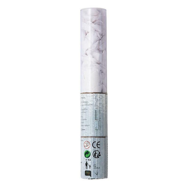 Canon à confettis tube transparent 25 cm - coeurs blancs,Farfouil en fÃªte,Cotillons, serpentins, sans gênes, confettis