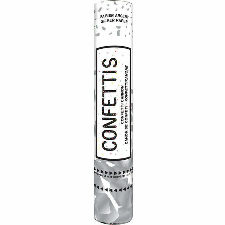 Canon confettis 30 cm papier Argent,Farfouil en fÃªte,Cotillons, serpentins, sans gênes, confettis