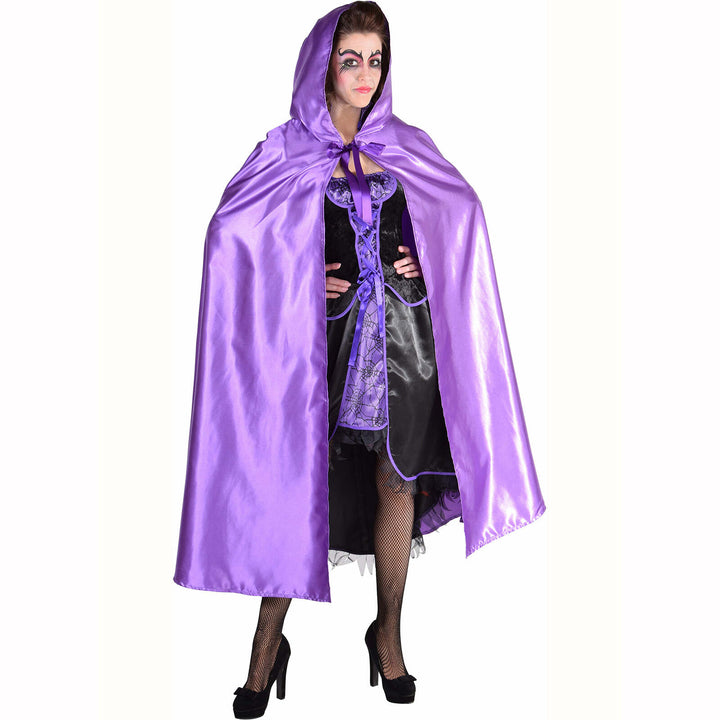 Cape adulte luxe en satin avec capuche - Violet,Farfouil en fÃªte,Cape