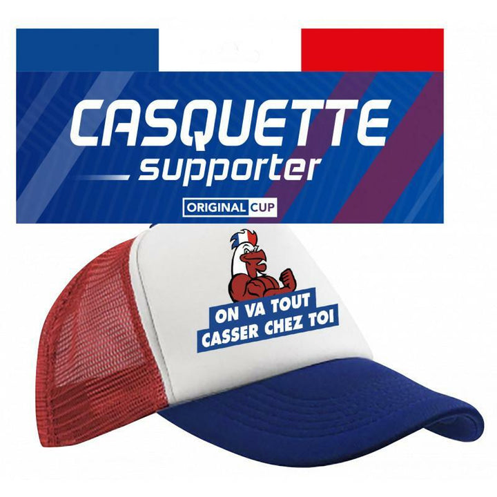 Casquette supporter France "On va tout casser chez toi",Farfouil en fÃªte,Chapeaux