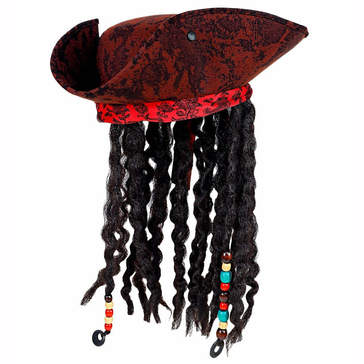 Chapeau adulte de pirate avec bandana et dreadlocks,Farfouil en fÃªte,