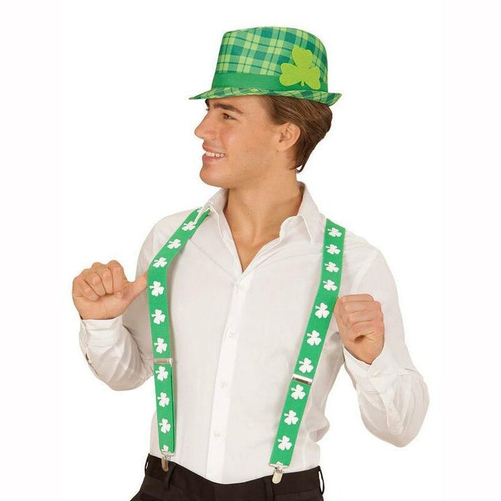 Chapeau adulte tartan vert avec trèfles Saint Patrick,Farfouil en fÃªte,Chapeaux