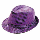 Borsalino-Hut mit Pailletten - Violett