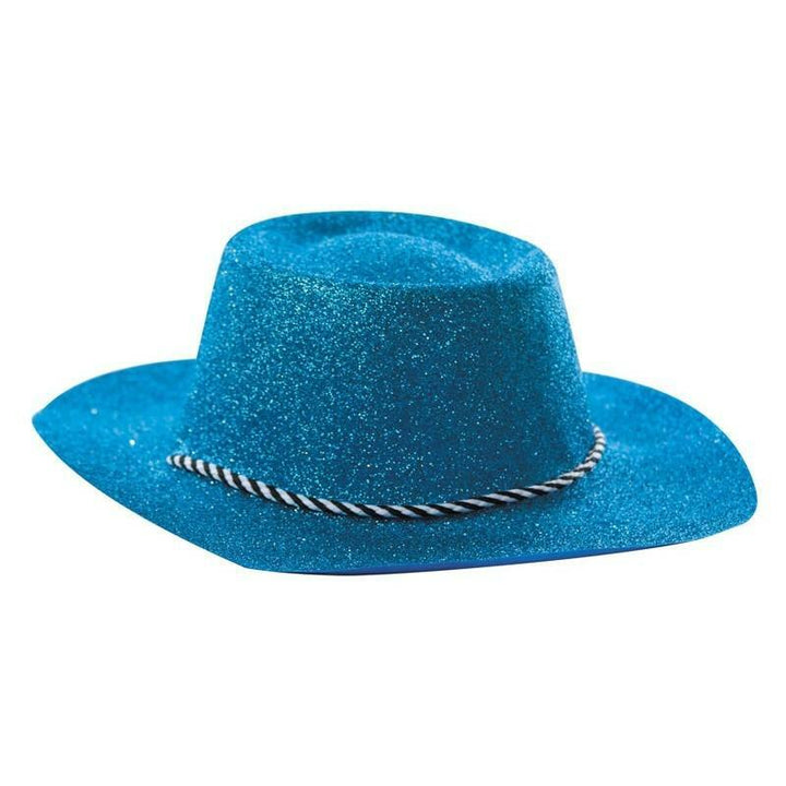 Chapeau Cowboy à paillettes 1er prix - Turquoise,Farfouil en fÃªte,Chapeaux
