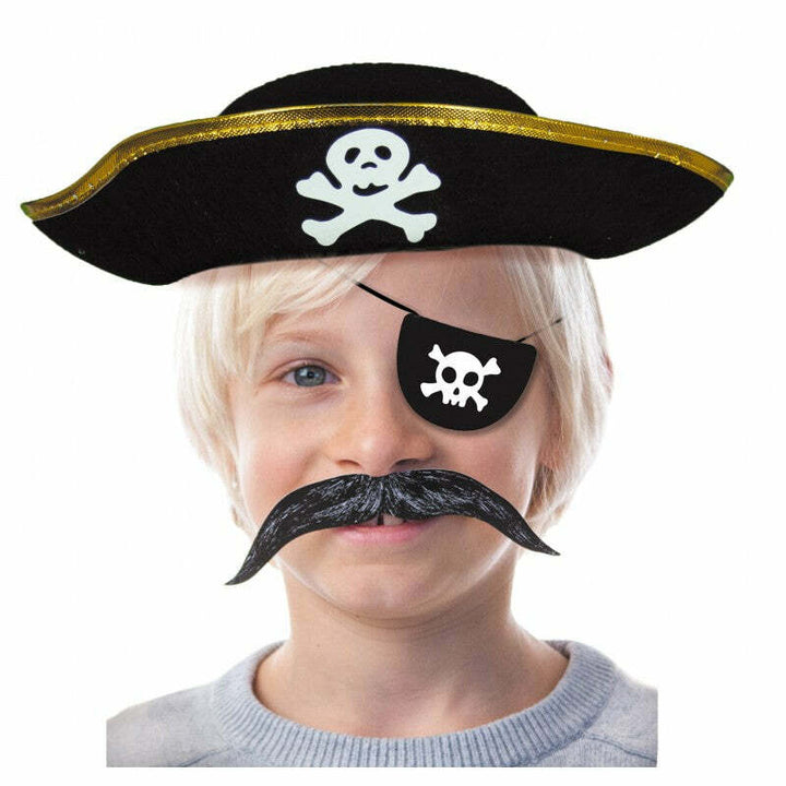 Chapeau enfant de pirate en feutre noir,Farfouil en fÃªte,Chapeaux