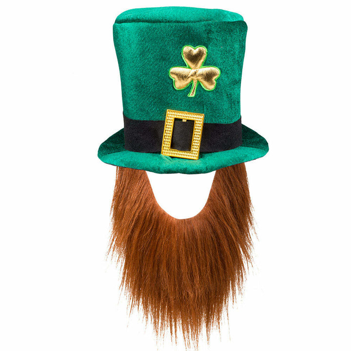 Chapeau luxe de leprechaun Saint Patrick avec barbe,Farfouil en fÃªte,Chapeaux