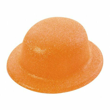 Chapeau melon à paillettes fluo 1er prix,Orange,Farfouil en fÃªte,Chapeaux