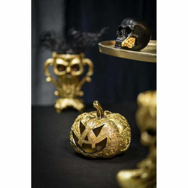 Citrouille luxe en polyrésine baroque or 21 cm,Farfouil en fÃªte,Décorations