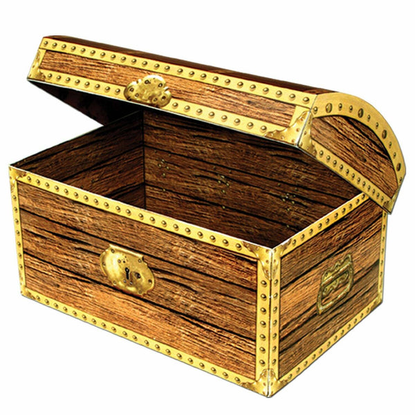 Coffre aux trésor pirate en carton 20 x 14 cm,Farfouil en fÃªte,Décorations