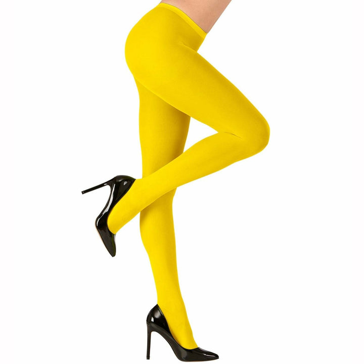 Collants adultes jaune néon semi-opaques 40 deniers,Farfouil en fÃªte,Collants, bas, chaussettes, guêtres