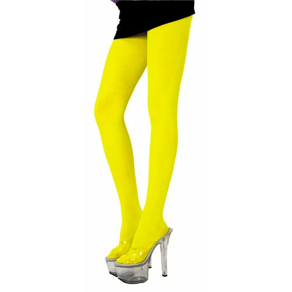 Collants adultes opaques jaune fluo,Farfouil en fÃªte,Collants, bas, chaussettes, guêtres