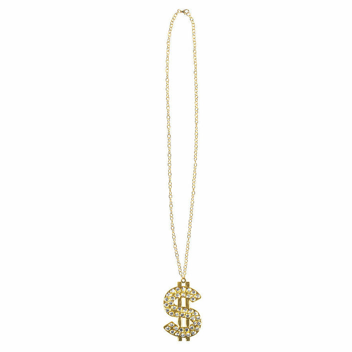 Collier dollar en métal doré avec diamants,Farfouil en fÃªte,Bijoux