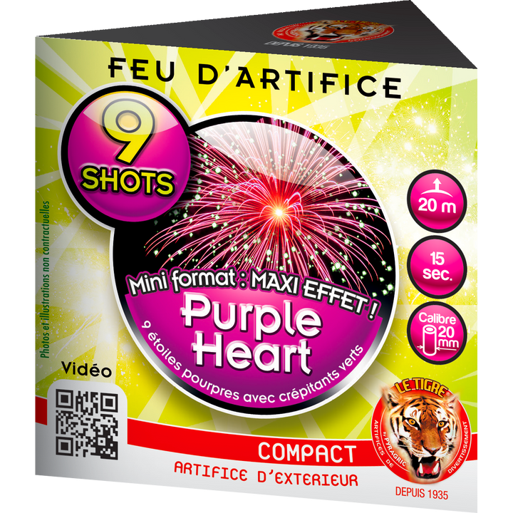 Compact Purple Heart 9 coups Pyragric,Farfouil en fÃªte,Feux d'artifice et pétards