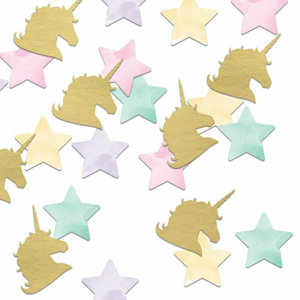 Confettis de table pastel - Licorne et étoiles,Farfouil en fÃªte,Confettis de table, pétales, graviers