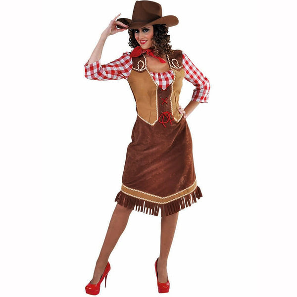 Costume cow-girl robe mi-longue adulte femme,Farfouil en fÃªte,Déguisements