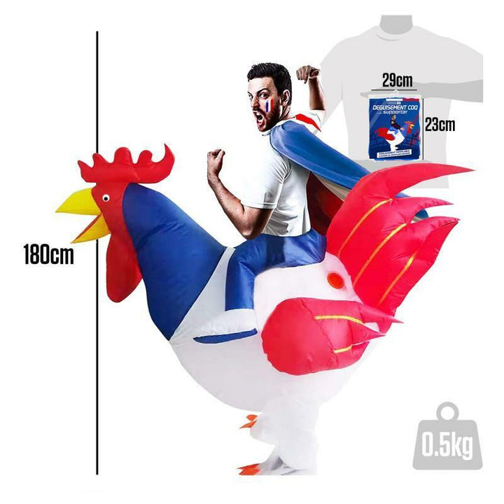 Costume de coq Français gonflable adulte,Farfouil en fÃªte,Déguisements