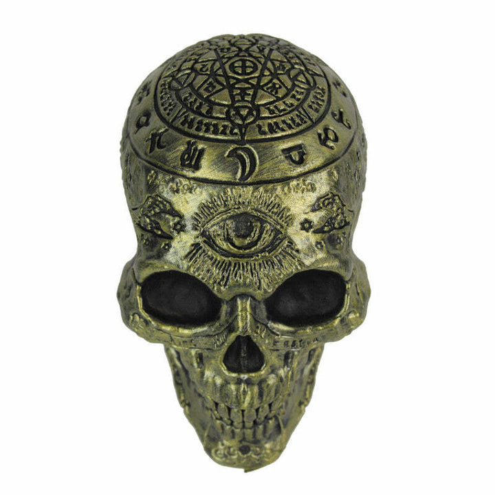 Crâne squelette doré pentagramme 16 cm,Farfouil en fÃªte,Décorations