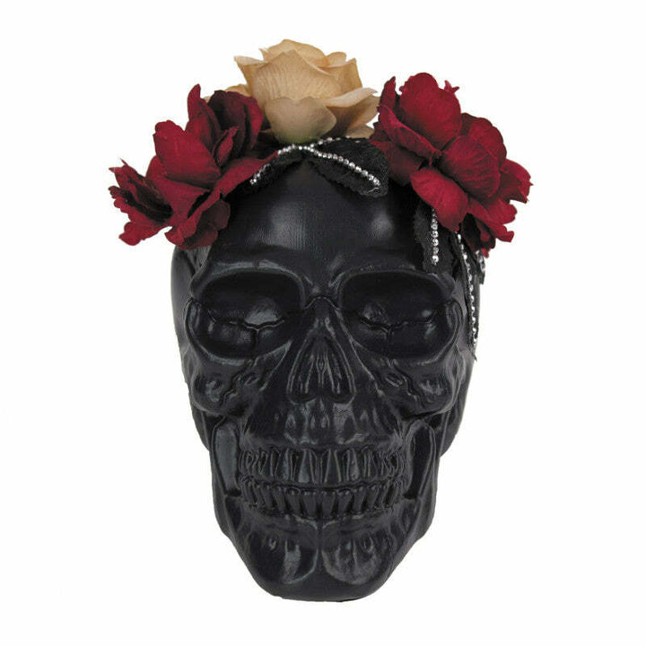 Crâne squelette noir avec fleurs,Farfouil en fÃªte,Décorations
