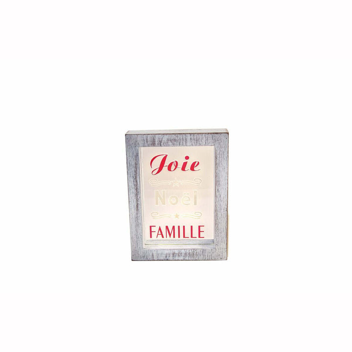 Décoration de Noël en bois et plexi "Joie, Noël et Famille" 20 x 15 cm,Farfouil en fÃªte,A definir
